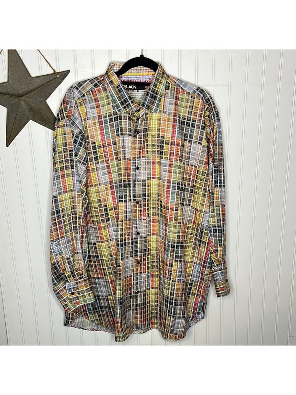 Westport Men's Multicolor Checkered Button Down Shirt Size 2XL